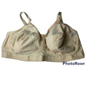 Vintage 60s Goddess Bra 46 D Cream Floral Bullet